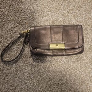 Coach Brown Leather Wristlet